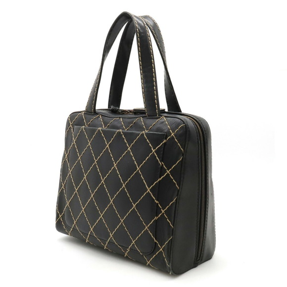 Chanel Wild Stitch Tote Bag Leather Black - Picture 2 of 9